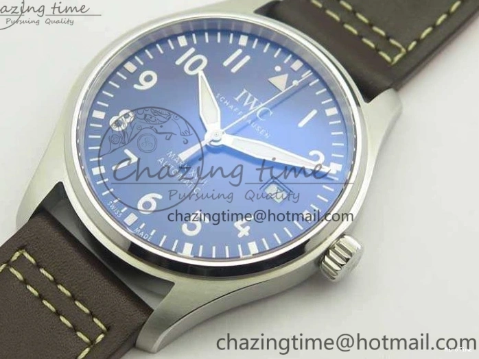 MIROTIME 0326 Mark XVIII Le Petit Prince IW327004 SS MKS 1:1 Best Edition Blue Dial On Leather Strap MIYOTA9015 V ComfortFit 7217